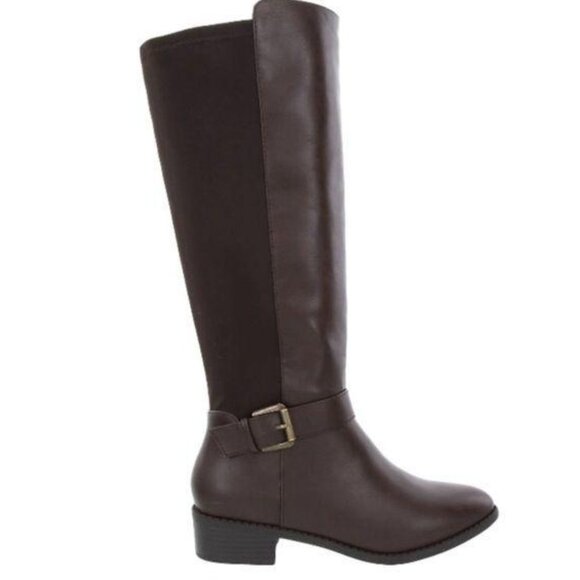 Rampage Women's Ram-Ivey Tall Riding Faux Leather Boots Dark Brown Size 6.5M - Picture 2 of 9